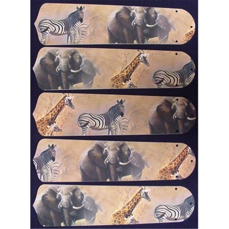 Lightitup New AFRICAN SAFARI ELEPHANT 52 in. Ceiling Fan BLADES ONLY LI2543900